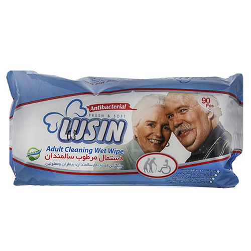 2 دستمال مرطوب سالمندان لوسین بسته 90 عددی
